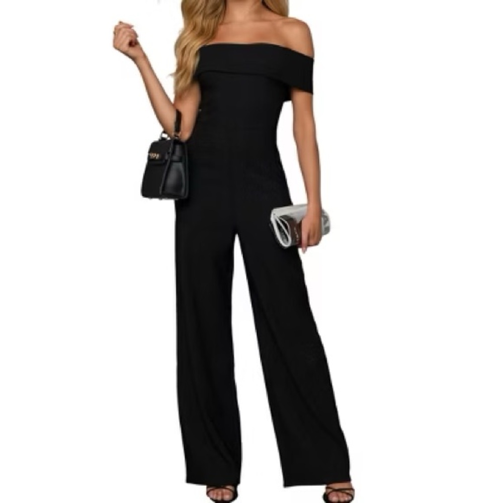 Elegant Black Off-Shoulder Jumpsuit